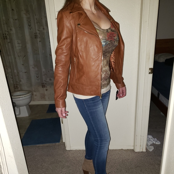 NWT Guess brown leather jacket - Picture 5 of 7